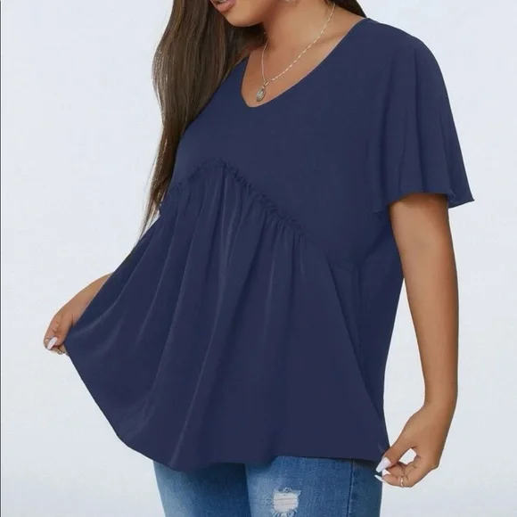 NWOT Shein Flutter Sleeve Blouse 3X - Picture 3 of 10